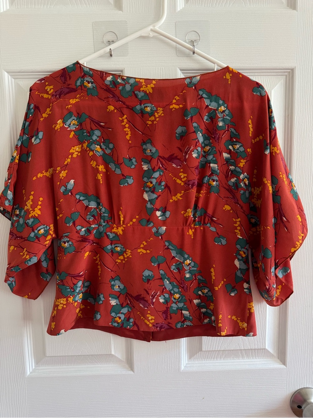 ANNA SUI for Anthropologie 100% Silk Kimono Blouse 6